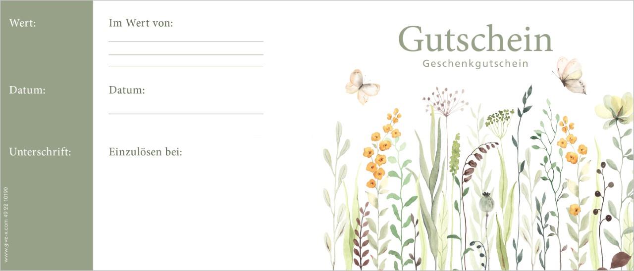 Gutscheine Cheque Gutschein 24,5x10,5 cm