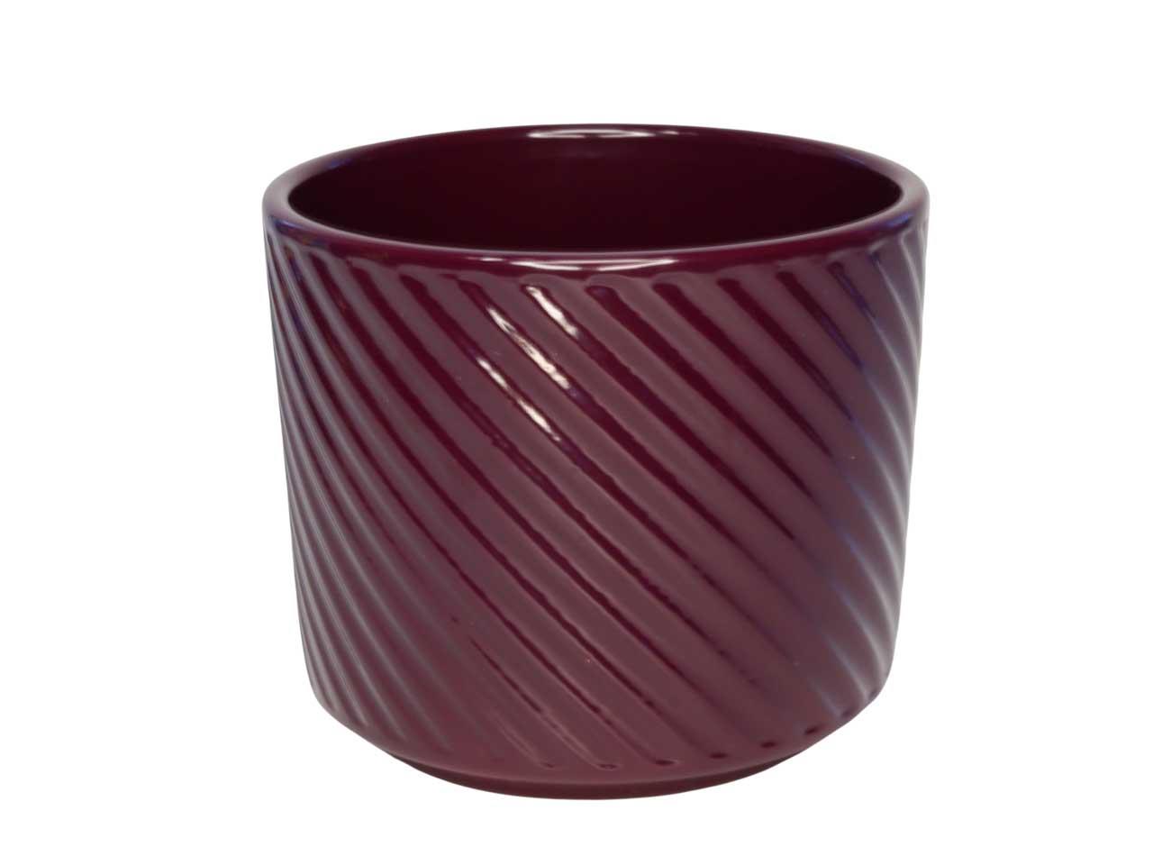 Keramikübertopf Spirelli brombeere-glanz D16cm