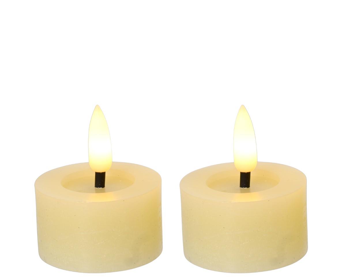 Teelicht LED Wachs indoor creme D4,4cm Teelicht LED Wachs indoor creme D4,4cm