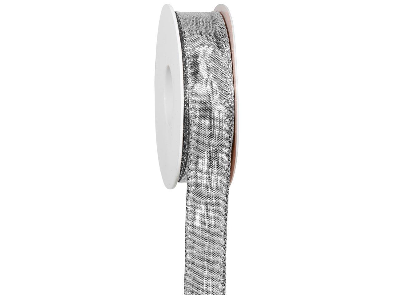 Band Gold oder Silber m. Draht 25 mm 25 Meter silber 05
