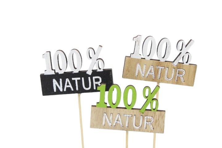 Holzstecker 100% Natur 7cm, weiß/grün/schwarz NETTO Holzstecker 100% Natur 7cm, weiß/grün/schwarz NETTO