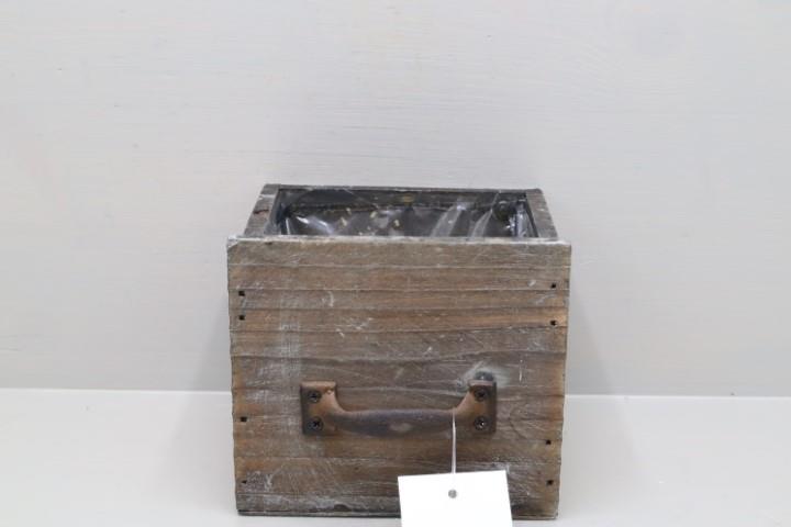 Schublade mit Griff Holz naturgrau D12,5cm
