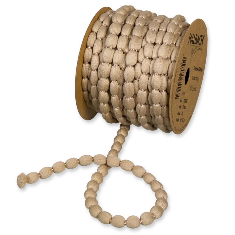 Pompon-Schnur 8 mm ca. 15 Meter Farbe 71 beige Pompon-Schnur 8 mm ca. 15 Meter Farbe 71 beige