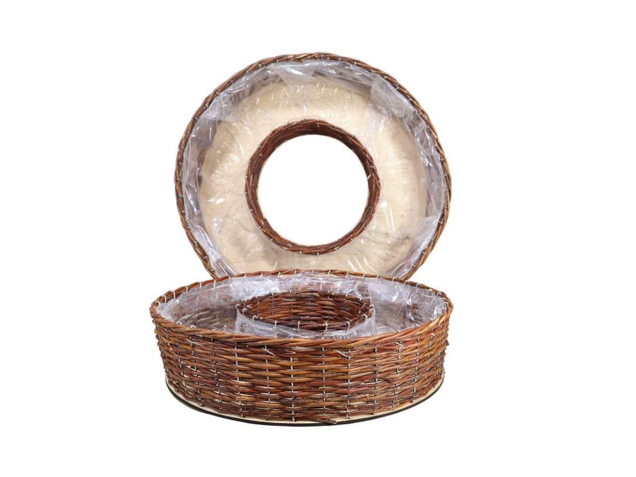 Pflanzring Set/2 Weide ungeschält natur D58/48cm