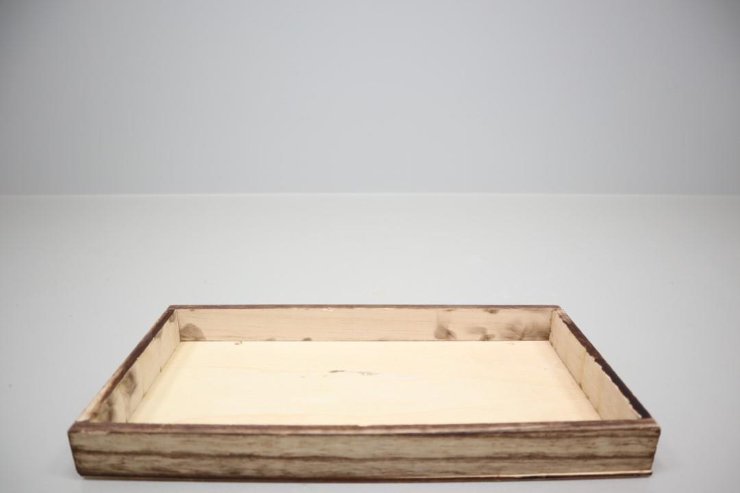 Tablett rechteck Holz geflammt-natur L30x15cm