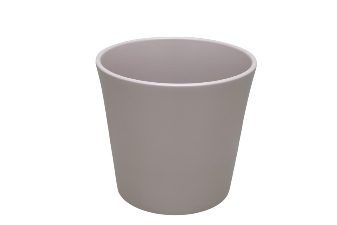 Keramikübertopf Serie 440  8cm taupe matt