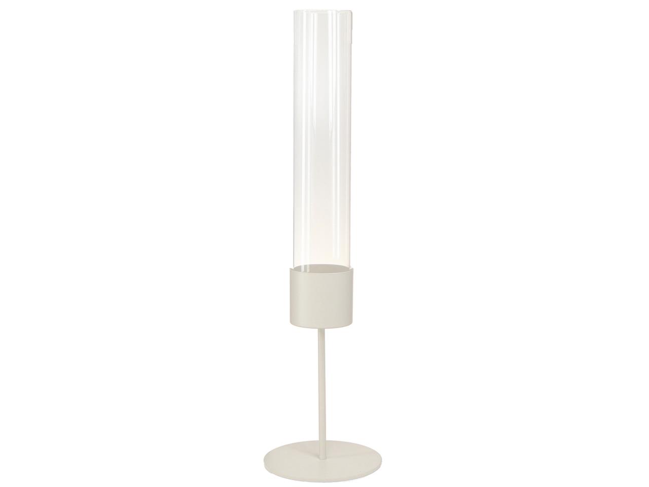 Stabkerzenhalter Metall creme m. Glasröhre Ø10xH50cm