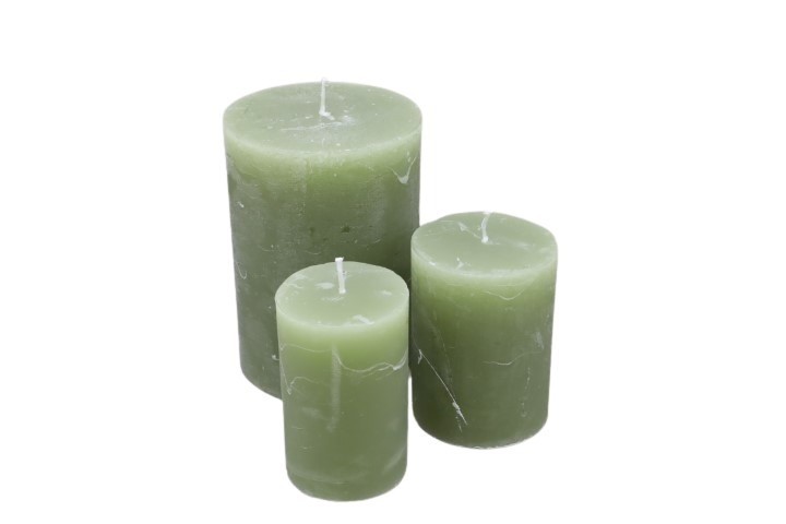Kerze Rustika 80/50mm salbeigrün (oliv)