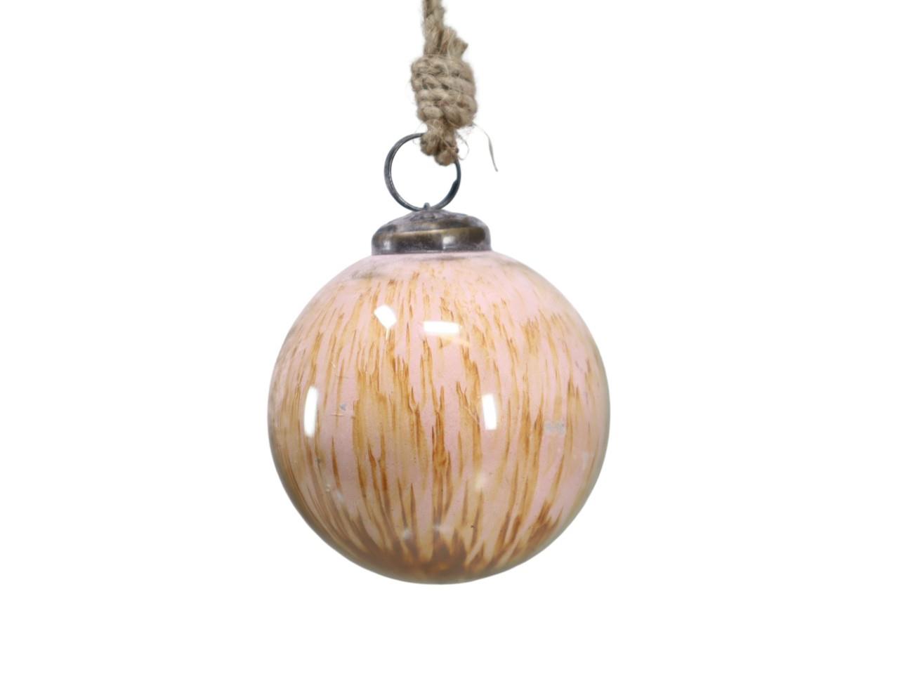 Hänger Kugel Glas rose-natur D7cm