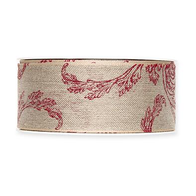 Leinen-Druckband Farn 40 mm 12 Meter berry 509 Leinen-Druckband Farn 40 mm 12 Meter berry 509