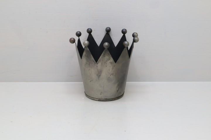 Kronentopf Metall natur D12,5cm