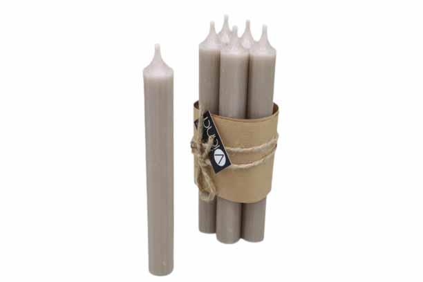 Stabkerze Rustika H180/21mm schlamm (4Bund a 6Stück)