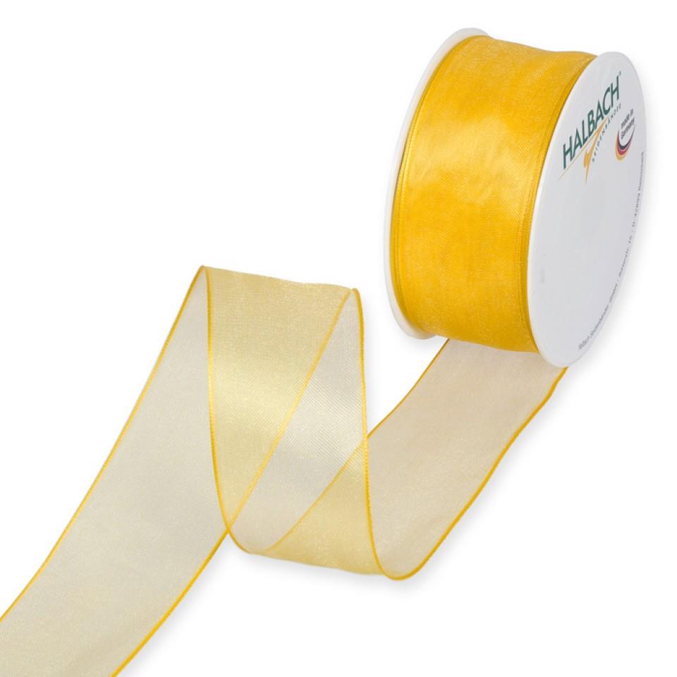 Organza m.Draht 40mm gelb912 Organza m.Draht 40mm gelb912