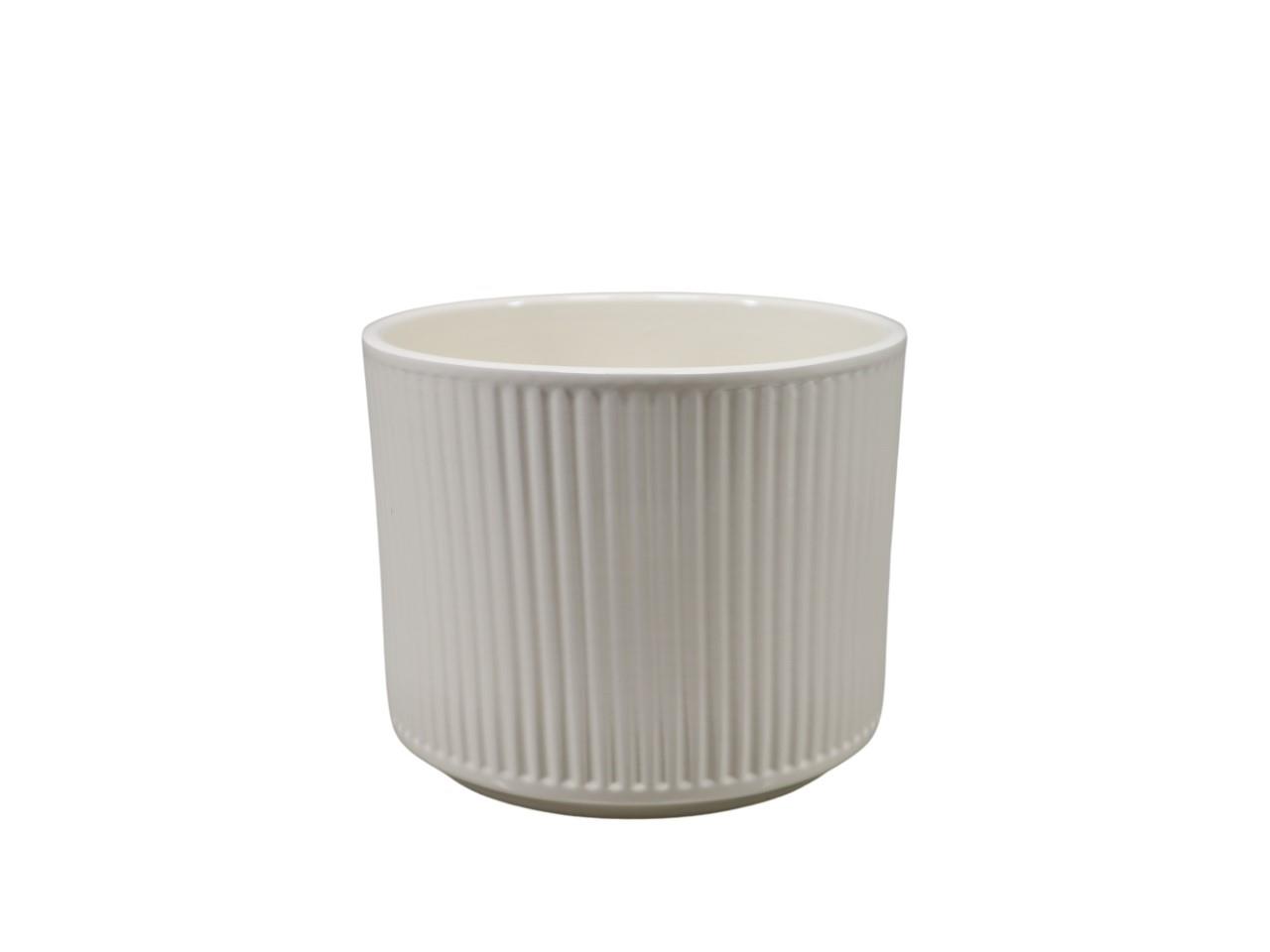 Keramikübertopf Stripes creme-glanz D14cm Keramikübertopf Stripes creme-glanz D14cm