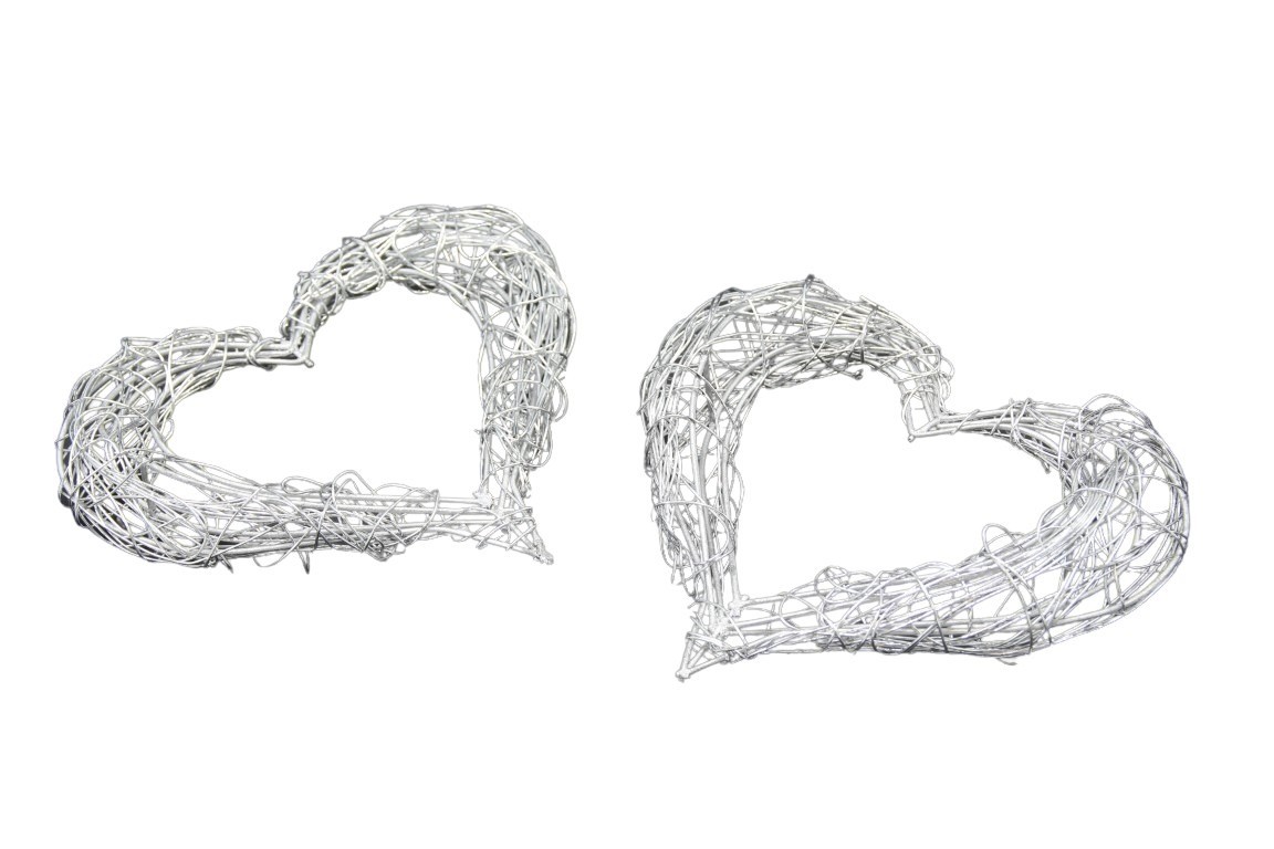 Drahtherz offen silber D10cm