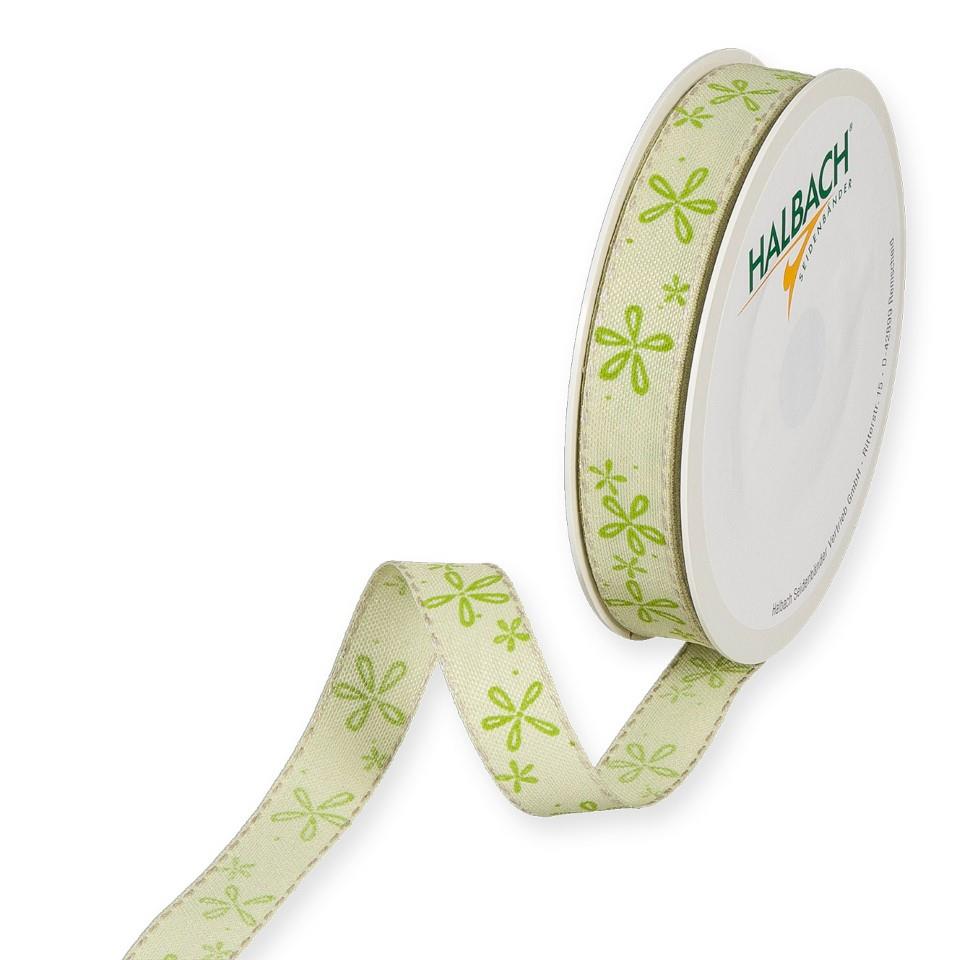 Druckband Blüten 15 mm 18 Meter pale green 290