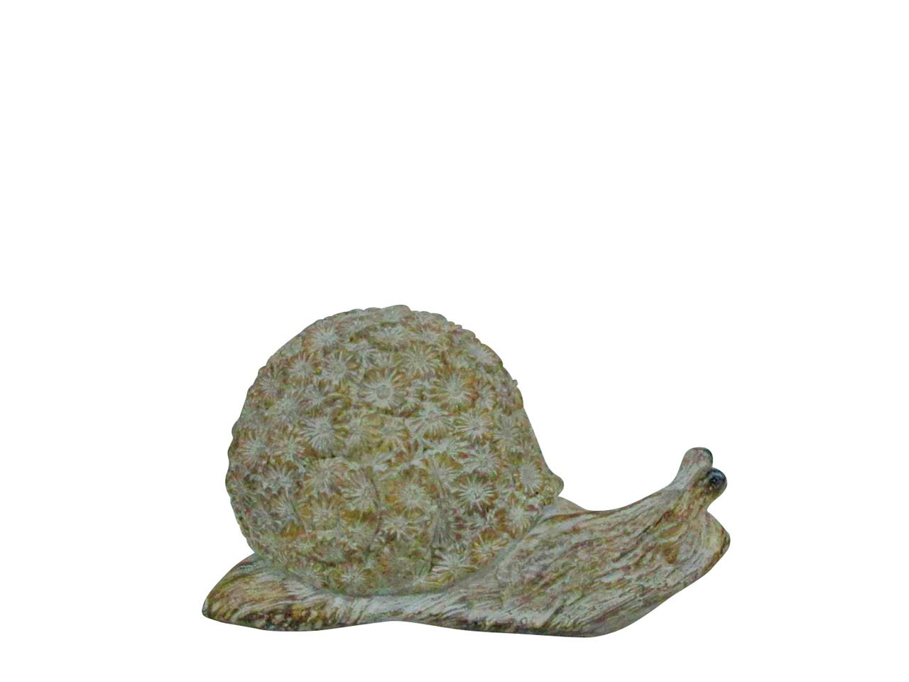 Schnecke m. Blütenkleid Polyresin grau-braun L18,5x10,5cm