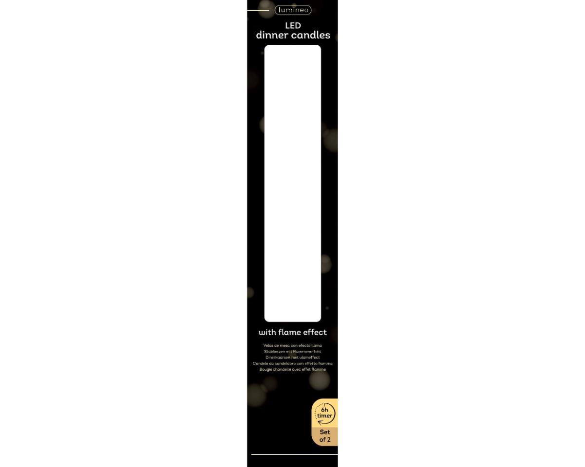 Spitzkerze LED Wachs indoor creme H24,5cm x D2,2cm