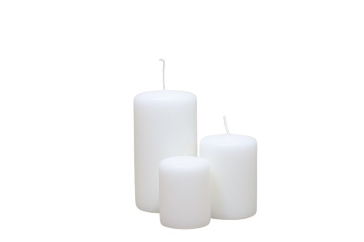 Stumpenkerze getaucht 200/100mm weiß