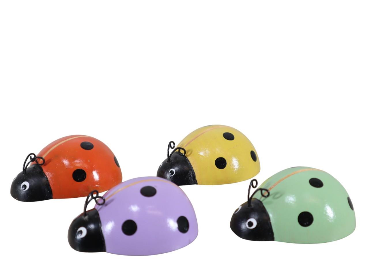 Marienkäfer liegend Holz farbmix D8x6,5cm