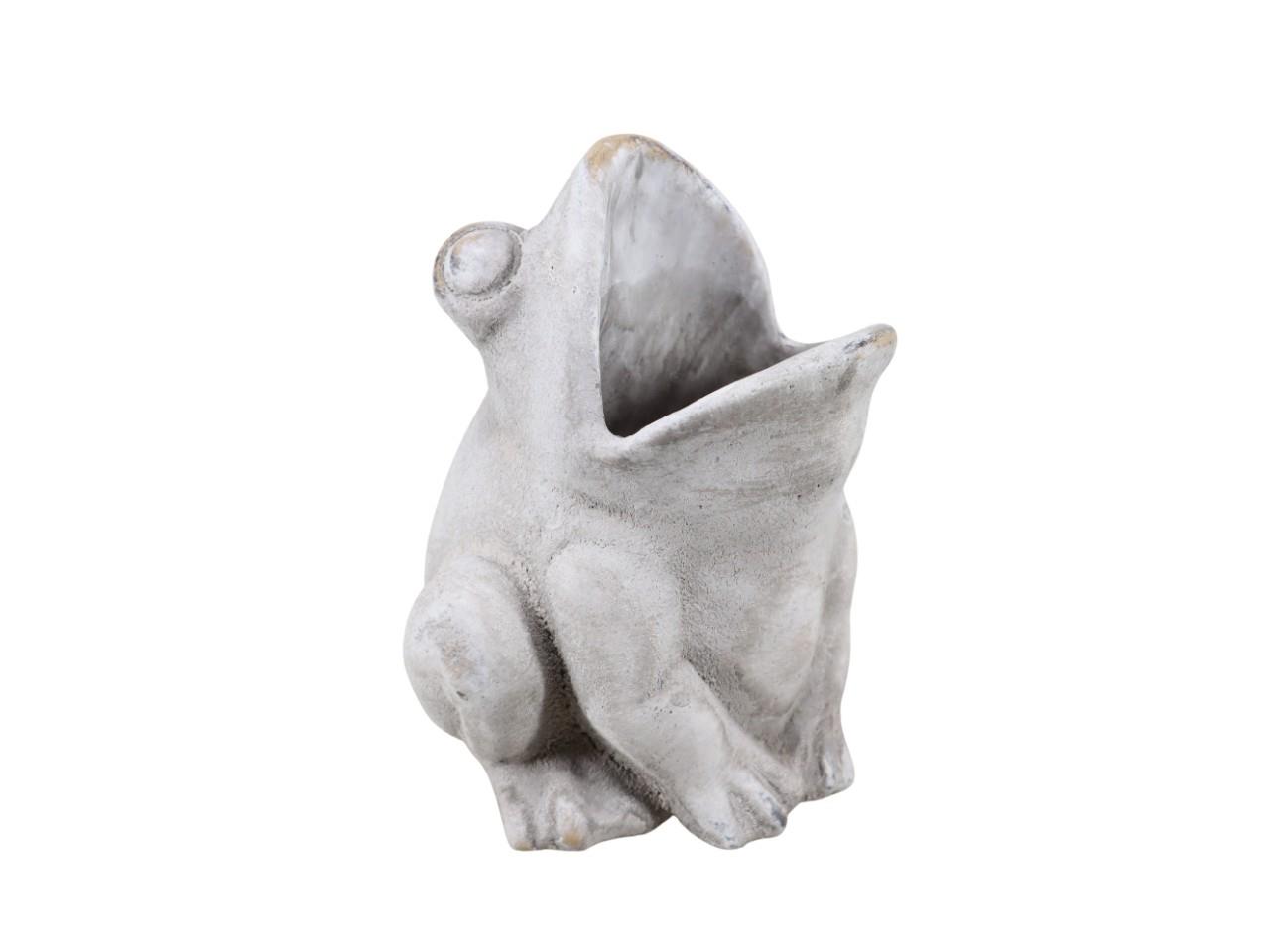 Pflanztopf Frosch Zement grau H18,5cm