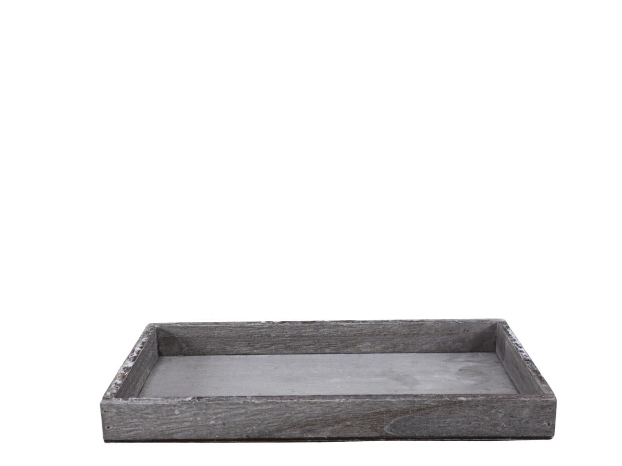 Tablett rechteckig Holz grau L30x15cm