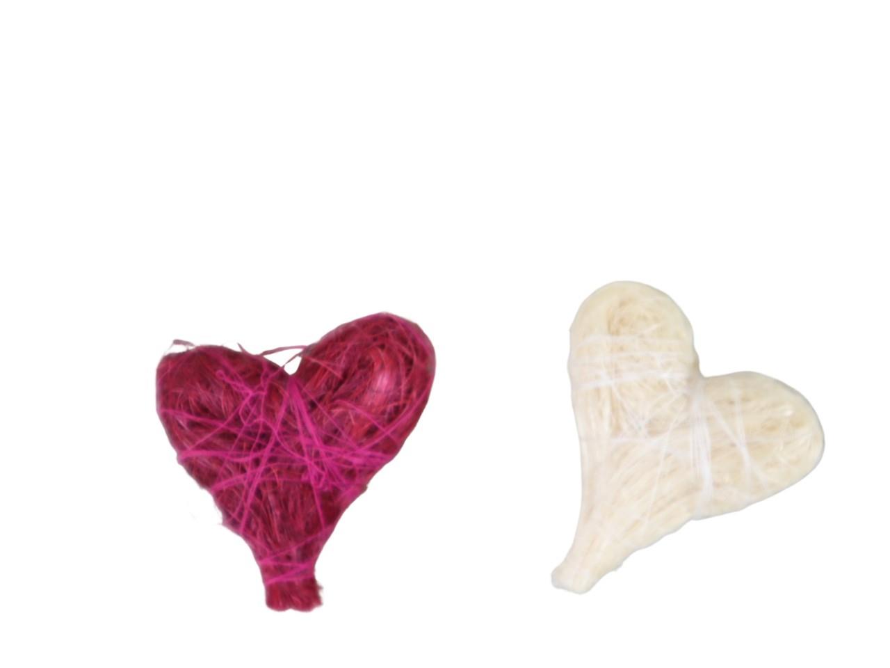 Herz Sisal creme-mauve D6cm