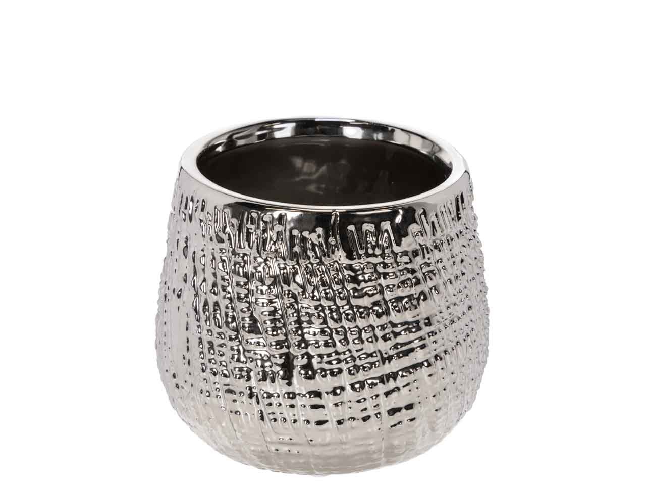 Übertopf Keramik silber 14xH11cm