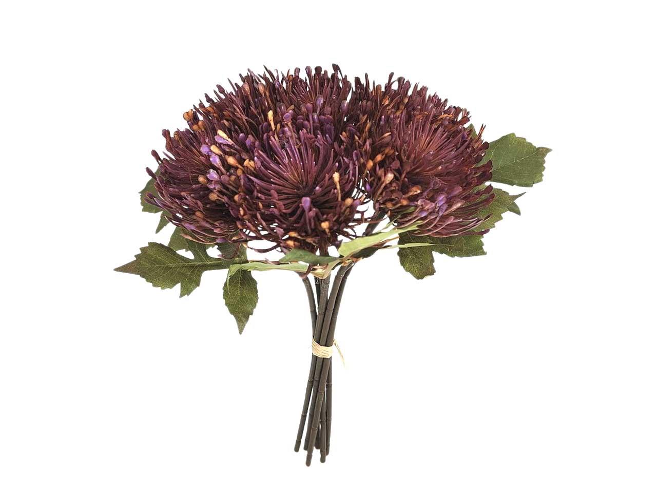Nadelkissenpick 6 Blüten lila-aubergine L20cm Nadelkissenpick 6 Blüten lila-aubergine L20cm