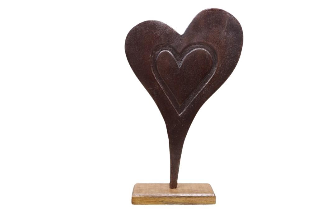 Herz Metall/Holz kupferbraunt D25xH42cm NETTO Herz Metall/Holz kupferbraunt D25xH42cm NETTO