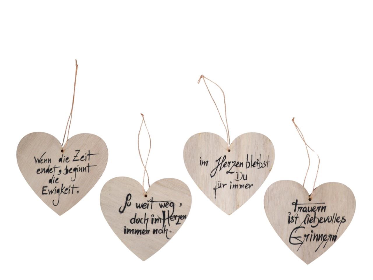 Herz hängend m. Schrift Holz natur D13cm