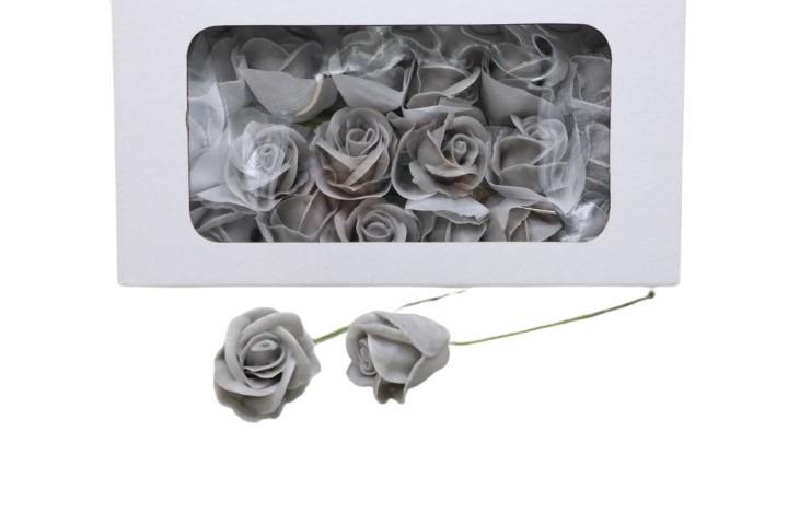 Wachsrose grau D5,5cm Wachsrose grau D5,5cm