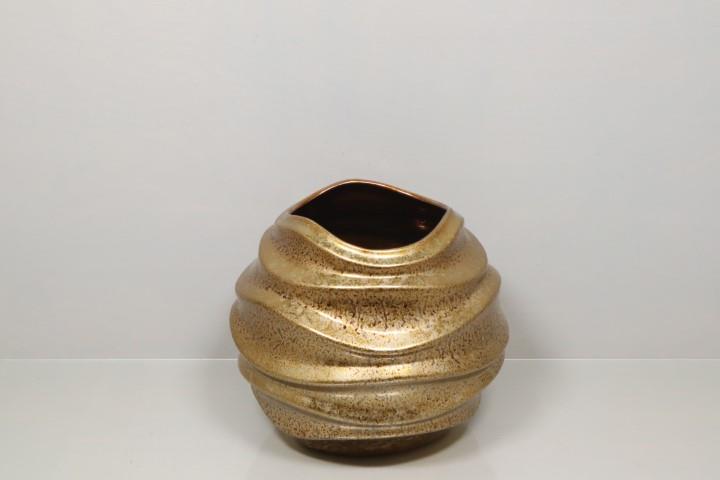 KeramikVase Kugel Serie Ondras altgold D25cm