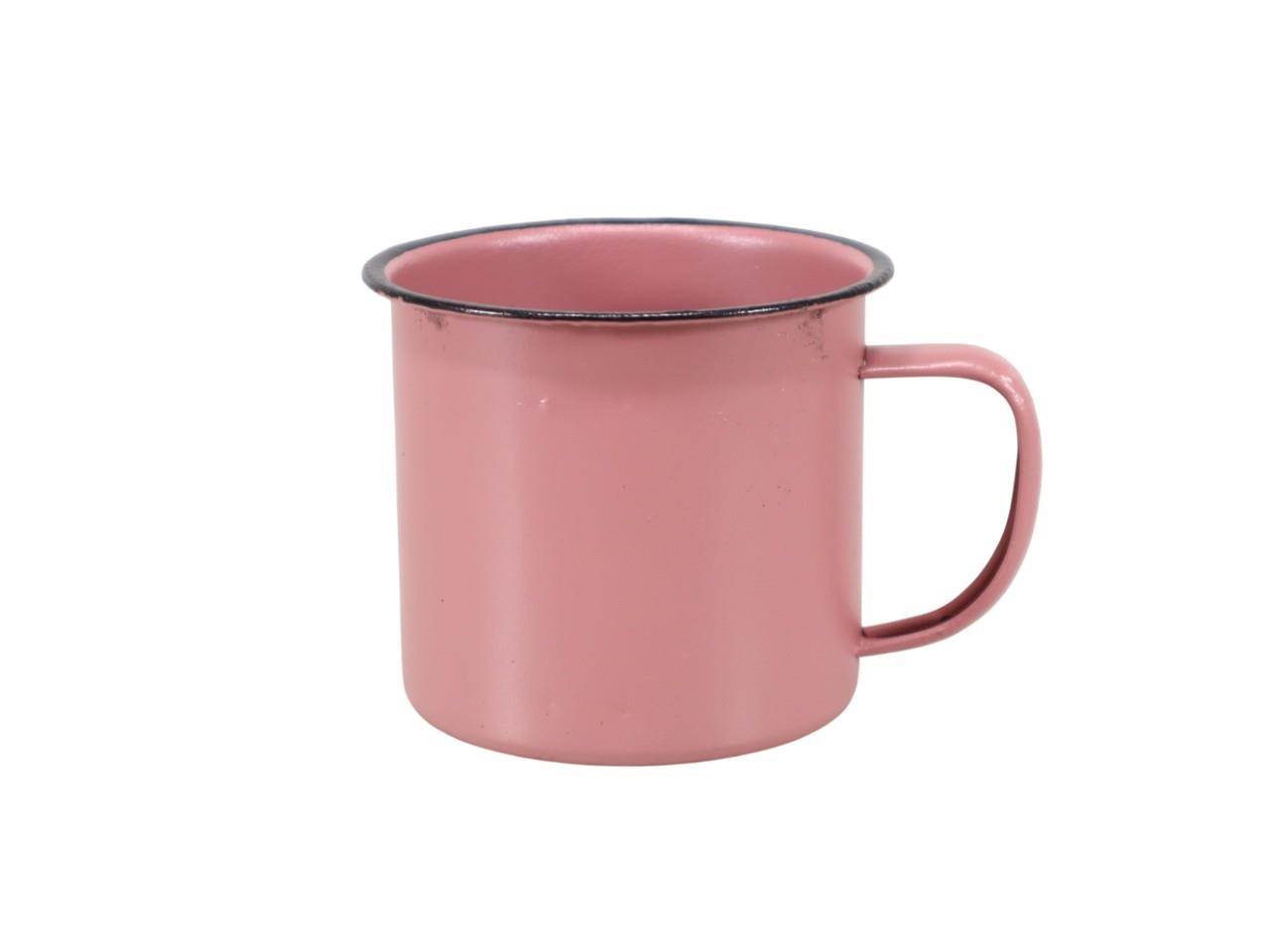 Tasse m. Stabkerzenhalter Metall altrosa D9cm