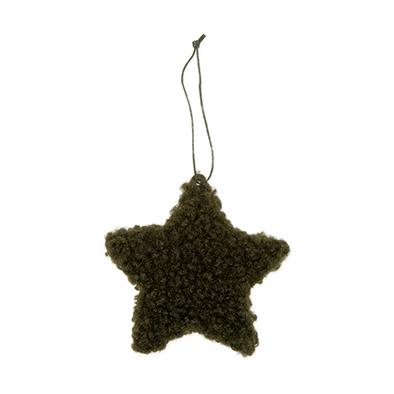 Hänger Stern Teddyfell 9 cm green 30