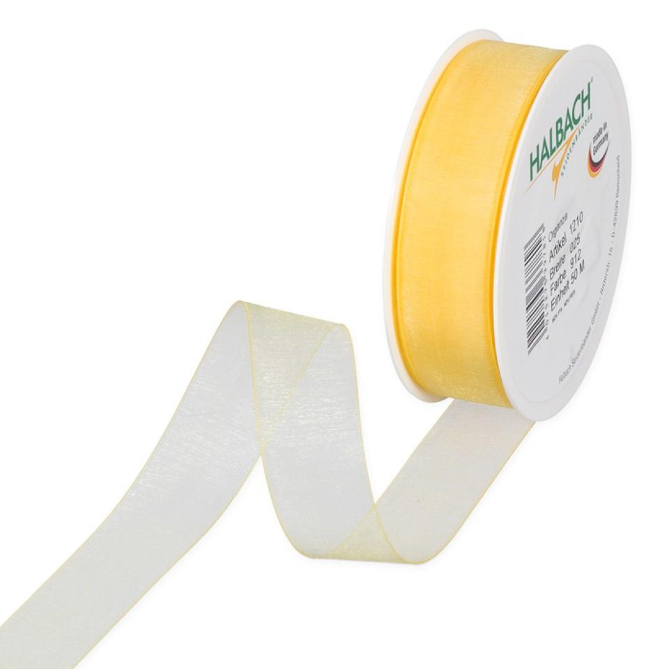 Organza 25mm o.Dr. gelb912 Organza 25mm o.Dr. gelb912
