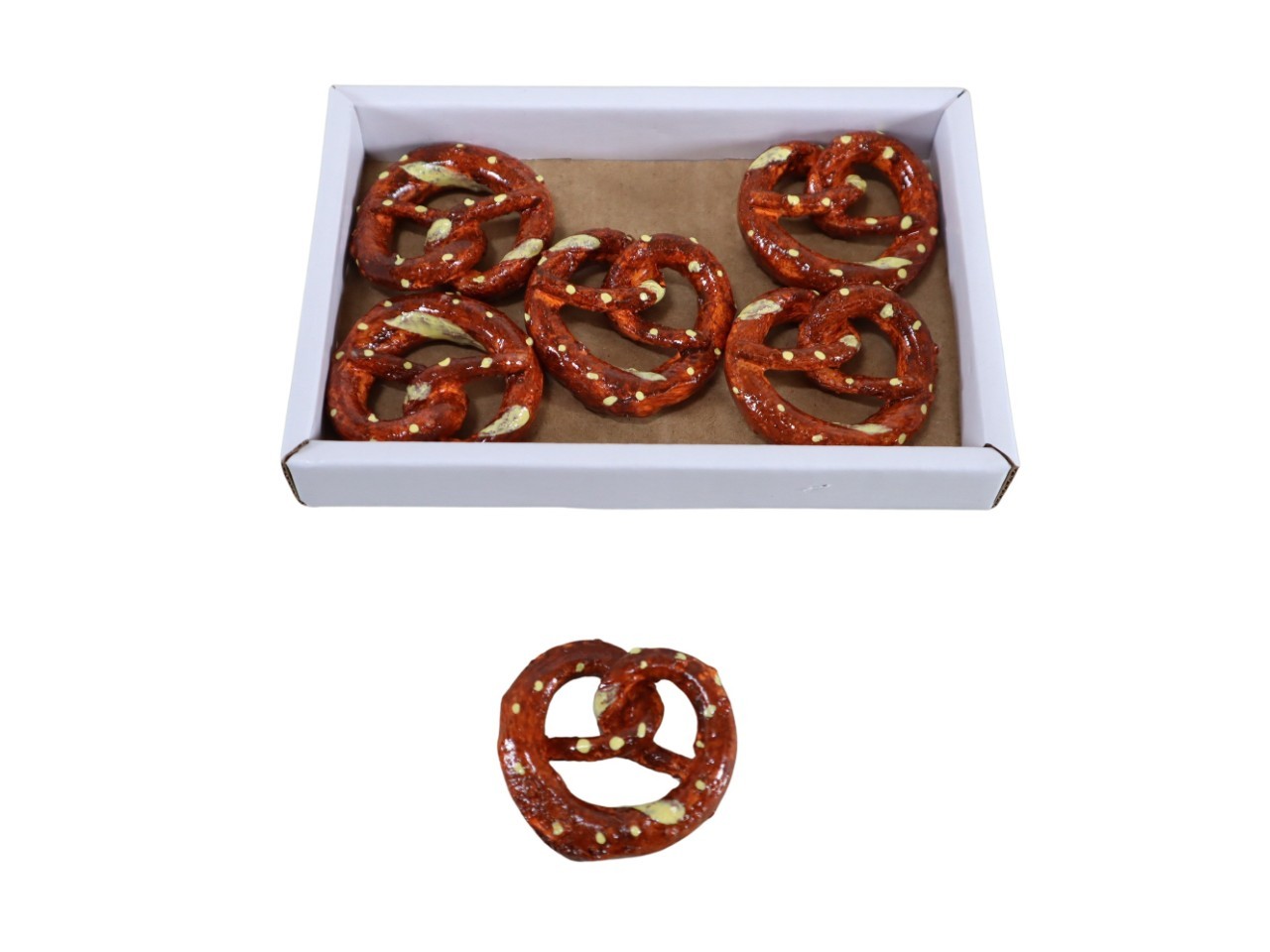 Brezeln Dekoartikel Polyresin braun D5x1,5cm