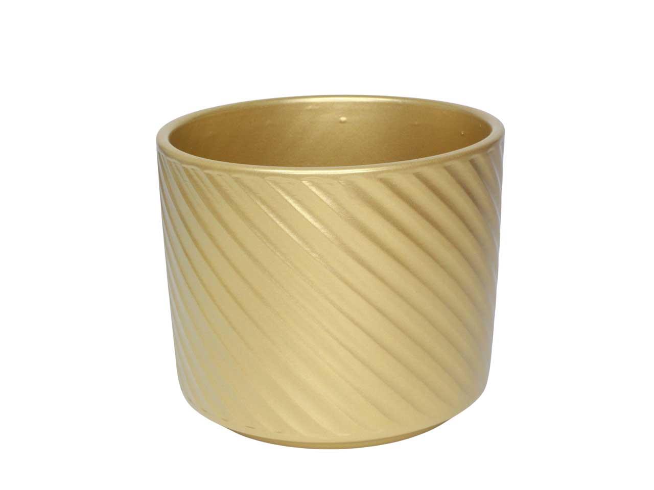 Keramikübertopf Spirelli perlgold D14cm Keramikübertopf Spirelli perlgold D14cm