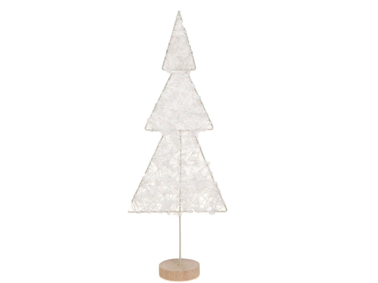 Tannenbaum Schneeweiß Holzsockel&Stoff weiß H50cm
