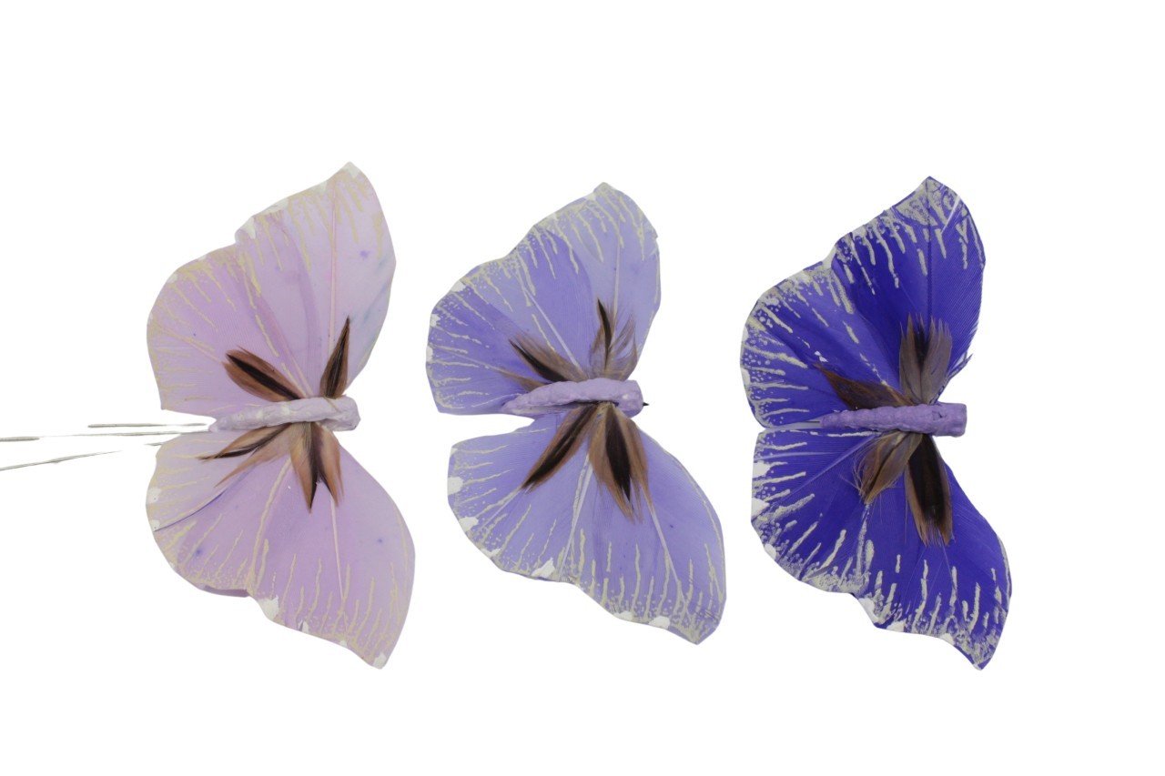 Stecker Schmetterling sort. 8,5 cm lila-flieder