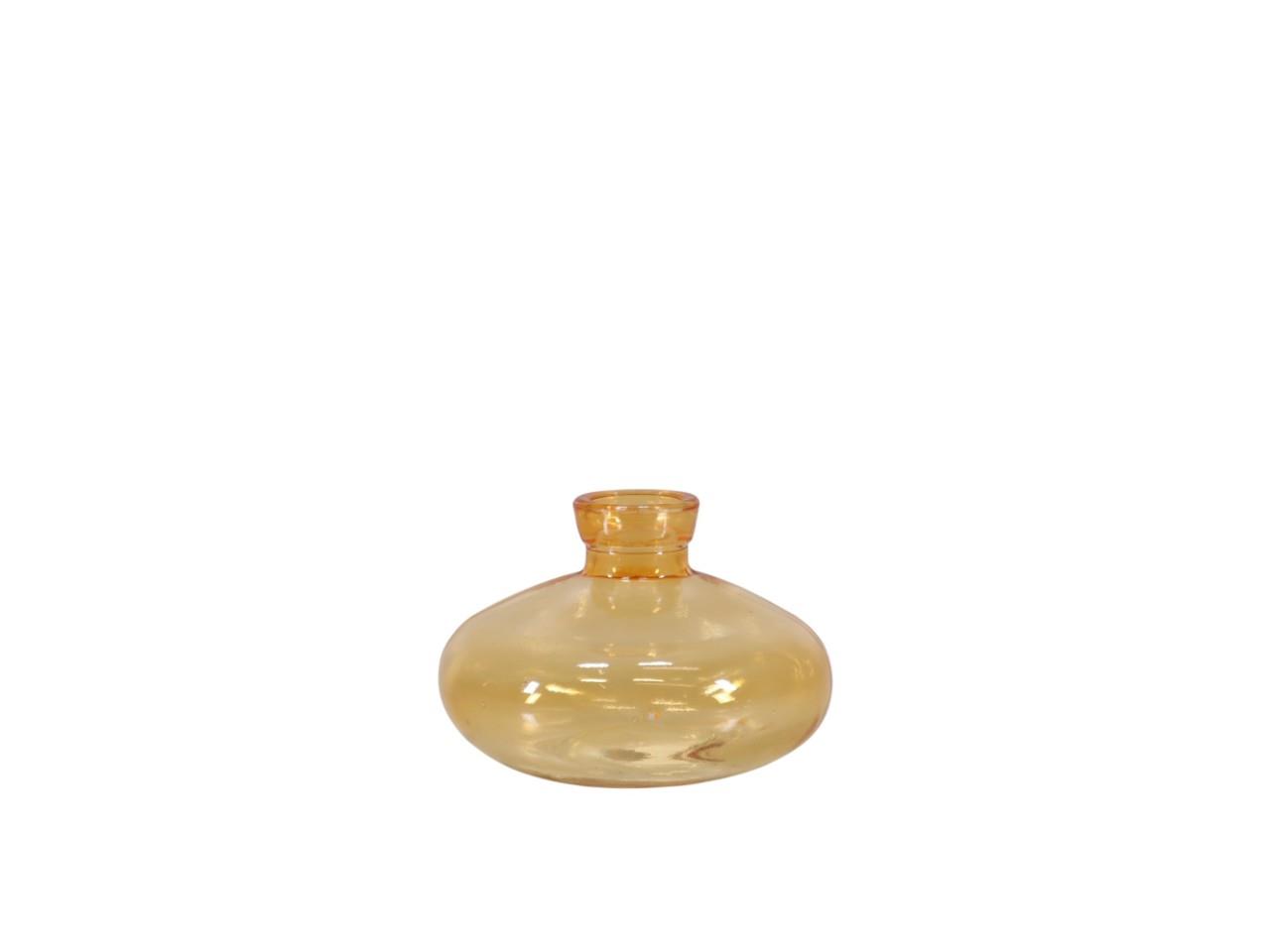 Glasvase bauchig gelb-orange D9xH6,5cm