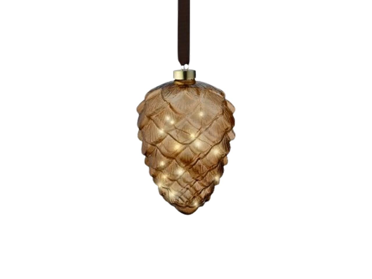 Glaszapfen hängend gold inkl. Micro 15 LED indoor D15x21cm