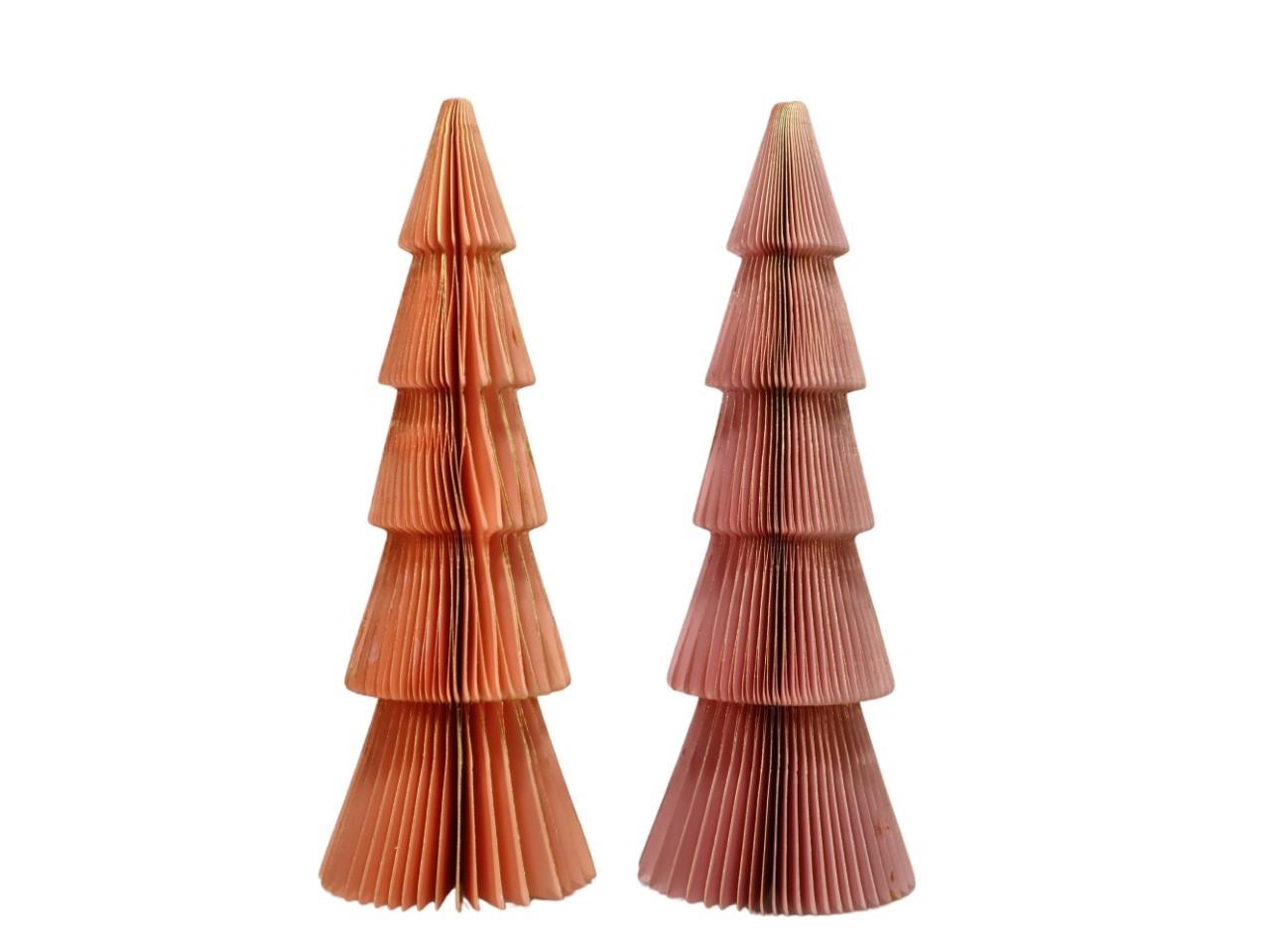 Tannenbaum schlank Papier apricot-rosamix m. Glitter H30cm Tannenbaum schlank Papier apricot-rosamix m. Glitter H30cm