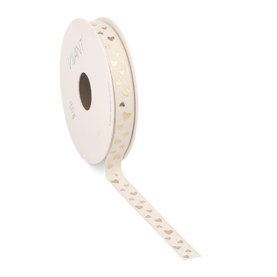 Band Hearts 12 mm 15 Meter Farbe creme 51 Band Hearts 12 mm 15 Meter Farbe creme 51
