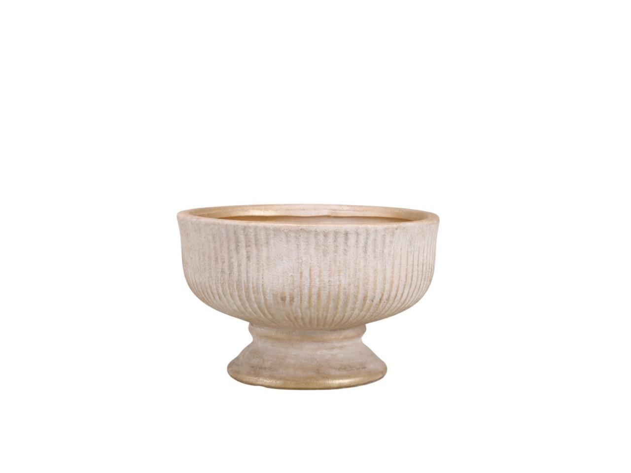 Pokalschale Keramik natur-champgner D18,5xH11,5cm