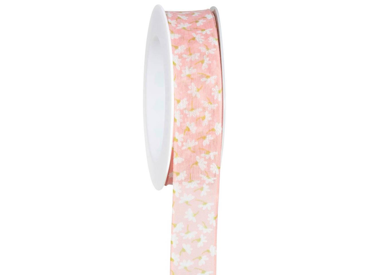 Band Margarita m. Draht 25 mm 18 Meter 211 hellrosa Band Margarita m. Draht 25 mm 18 Meter 211 hellrosa