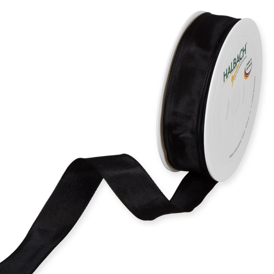 Drahtkantenband 25mm schwarz 100