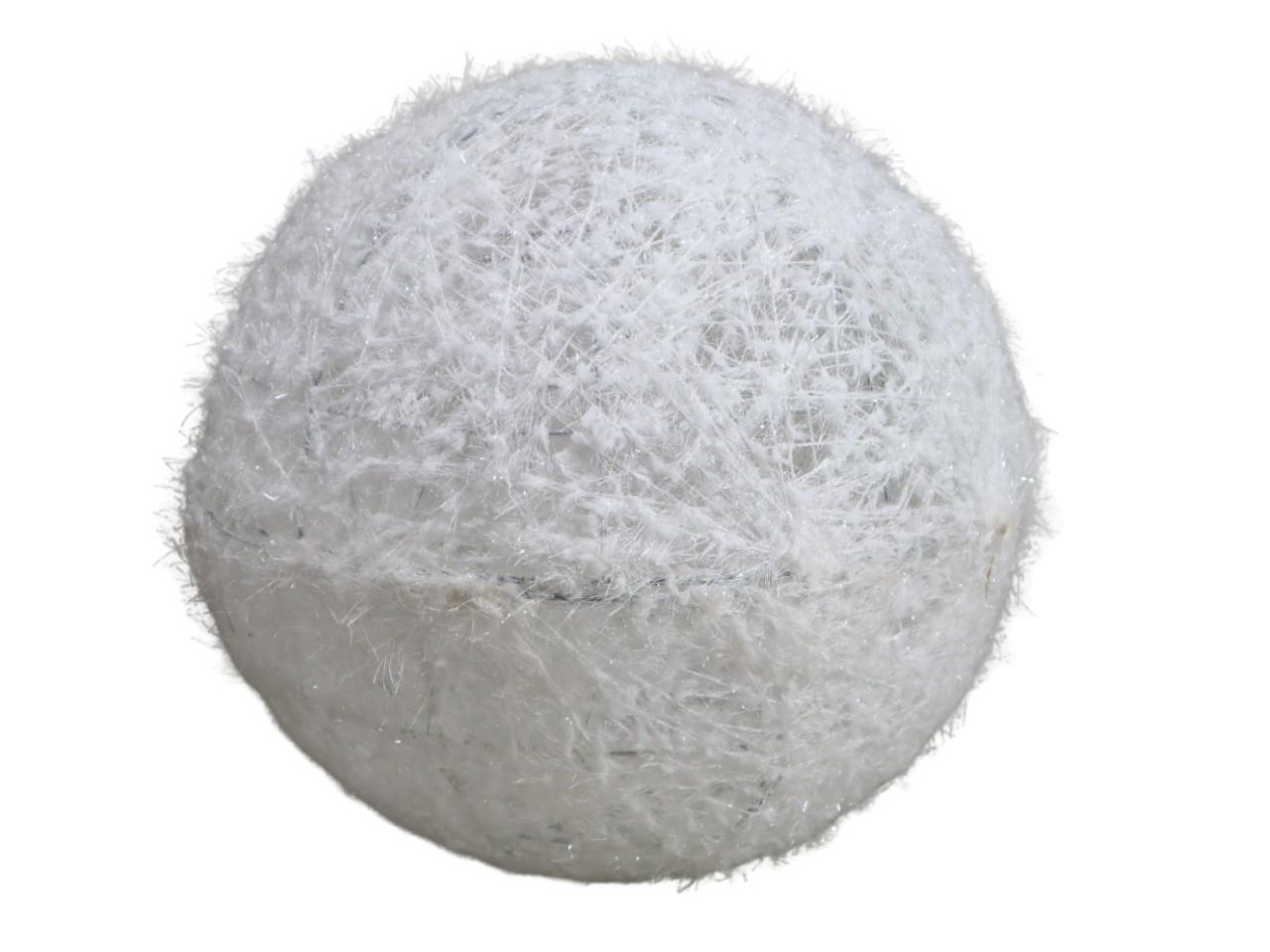 Kugel Wolle 2 Hälften weiß m. Glitzereffekt D50cm