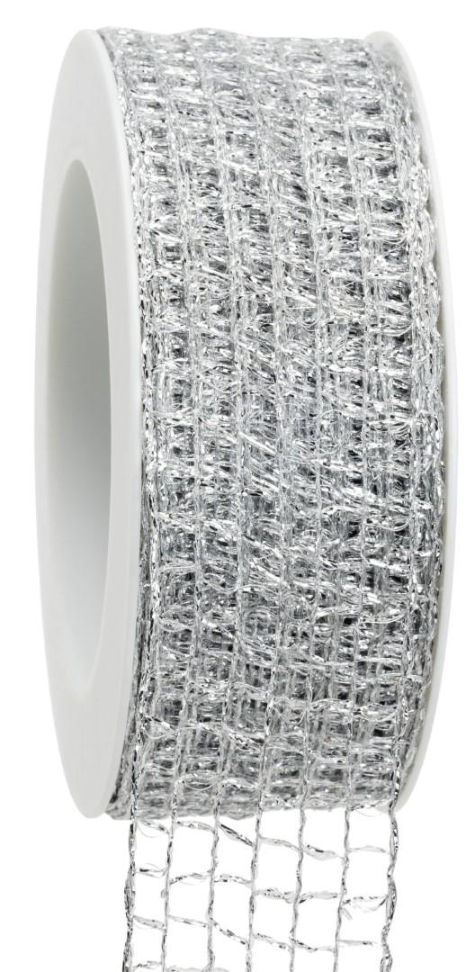 Band Cadillac m. Draht 40 mm 20 Meter silber 05