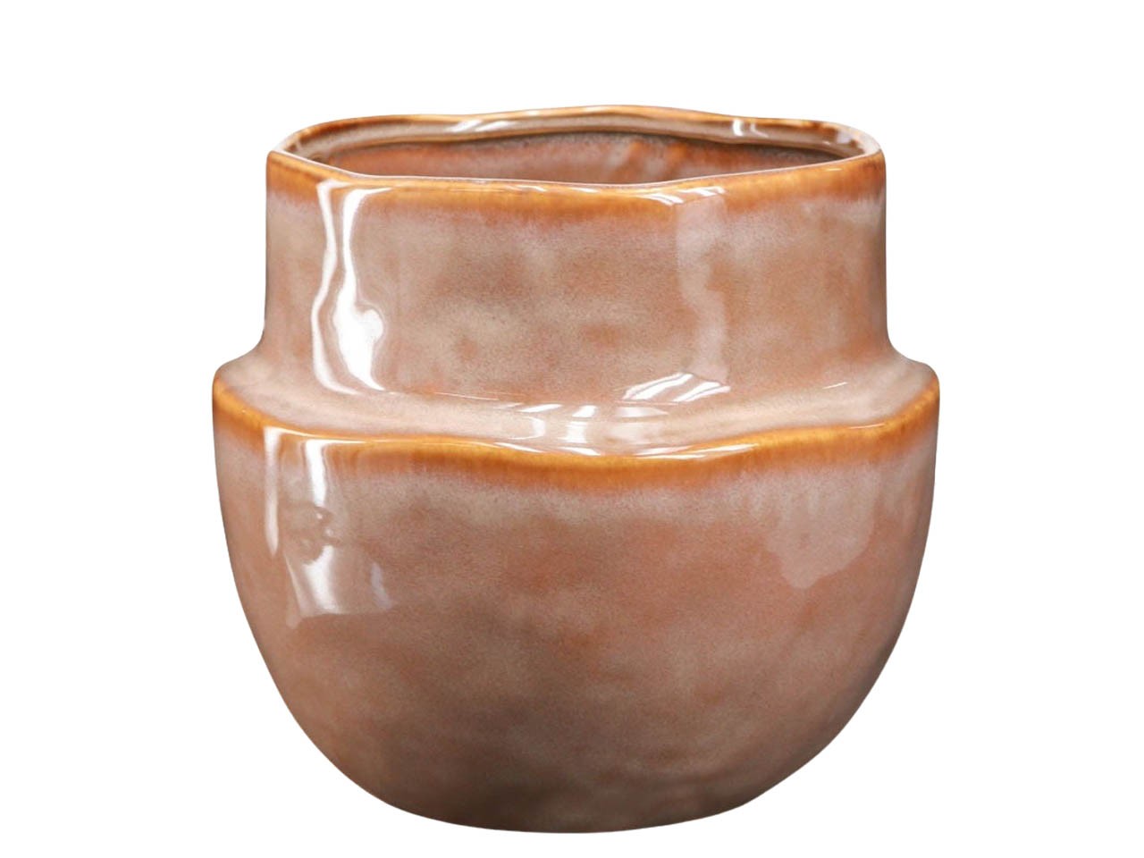 Übertopf Keramik orangebraun D 22